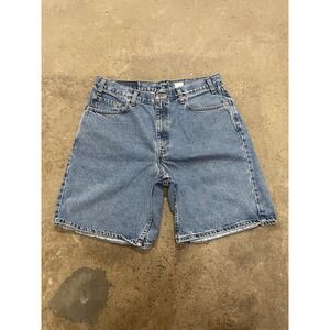 Vintage Levis 550 Shorts Mens 36 Blue Denim Relaxed Fit Bermuda Zip Fly USA 90s